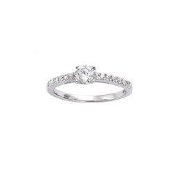 Bague argent rhodié et...