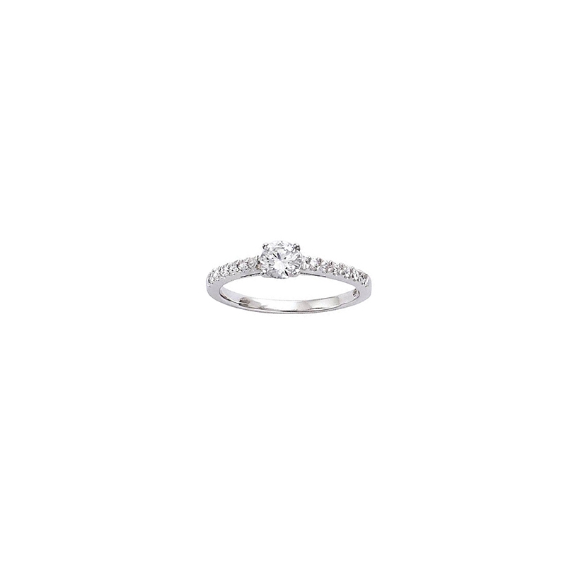 Bague argent rhodi&eacute; et oxyde de zirconium