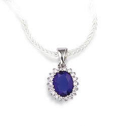 Pendentif argent oxyde et oxyde bleu