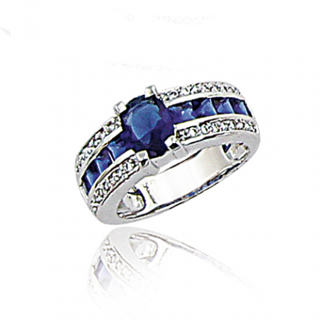 Bague argent oxyde et oxyde bleu T50 à 60 de 2 en 2 