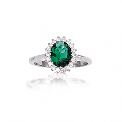 Bague argent oxyde et oxyde vert T50 à 60 de 2 en 2 