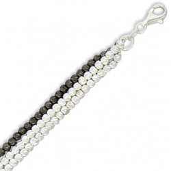 Bracelet argent 2 tons en 20 cm mise à longueur 17/18/19 cm