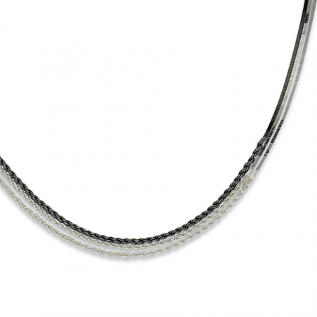 Collier argent 2 tons en 42 cm mise à longueur 45 cm