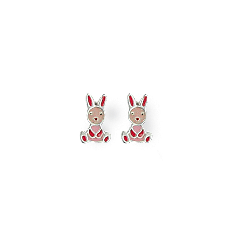Boucle d'oreille argent lapin
