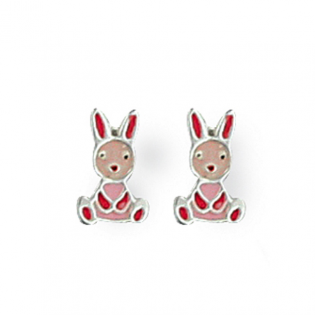 Boucle d'oreille argent lapin